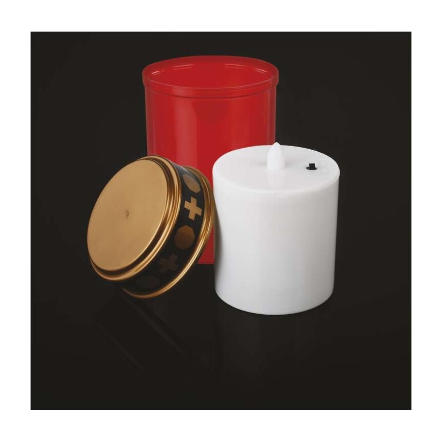 Decoração exterior LED 1xLED/2xC IP44 vermelho