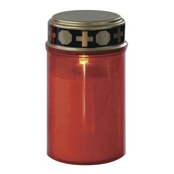 Decoração exterior LED 1xLED/2xC IP44 vermelho