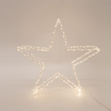 Decoração LED de Natal para exterior, estrela de 60 cm, 140xLED/2,1W/230V IP44, branco quente