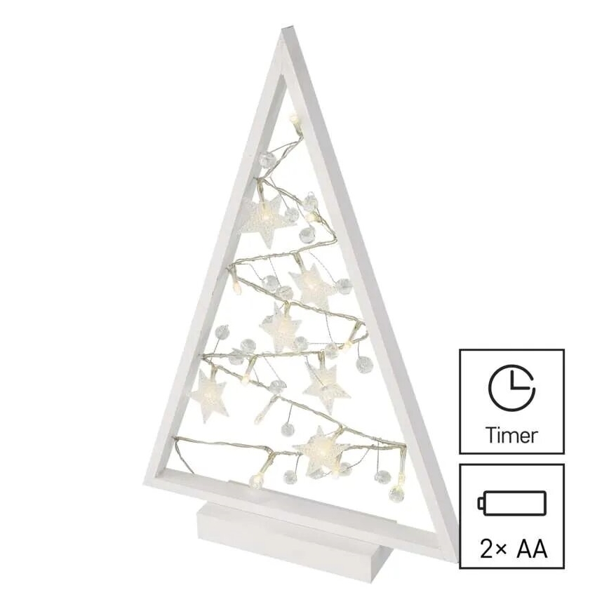 Decoração de Natal LED 15xLED/2xAA árvore de Natal