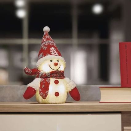 Decoração de Natal LED 4xLED/3xAAA boneco de neve