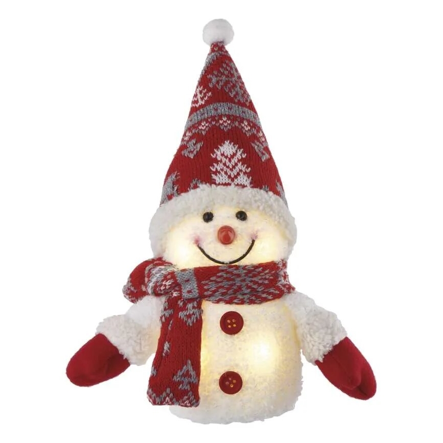 Decoração de Natal LED 4xLED/3xAAA boneco de neve