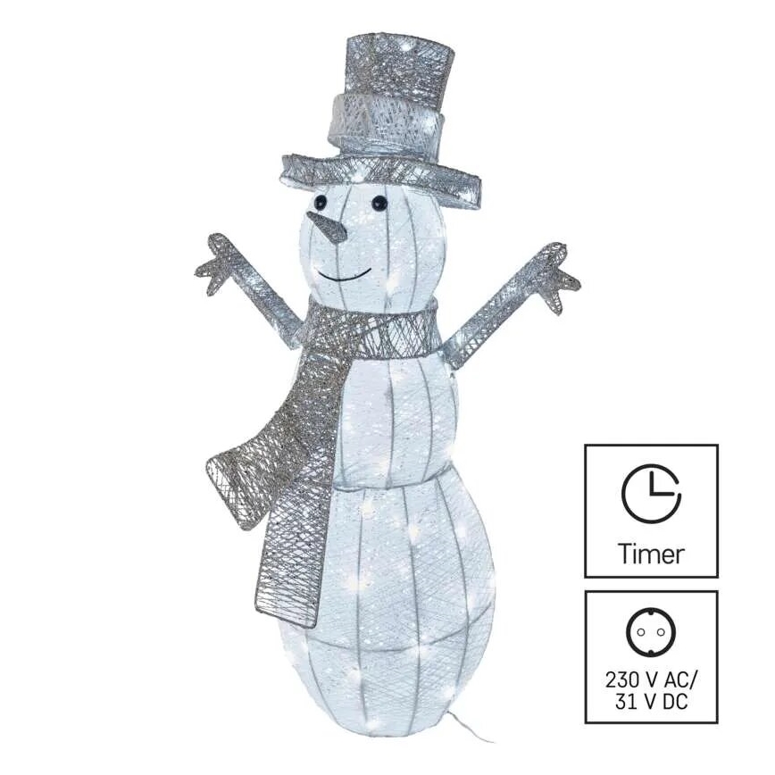 Decoração de Natal LED para exterior 80xLED/3,6W/230V IP44 82 cm boneco de neve