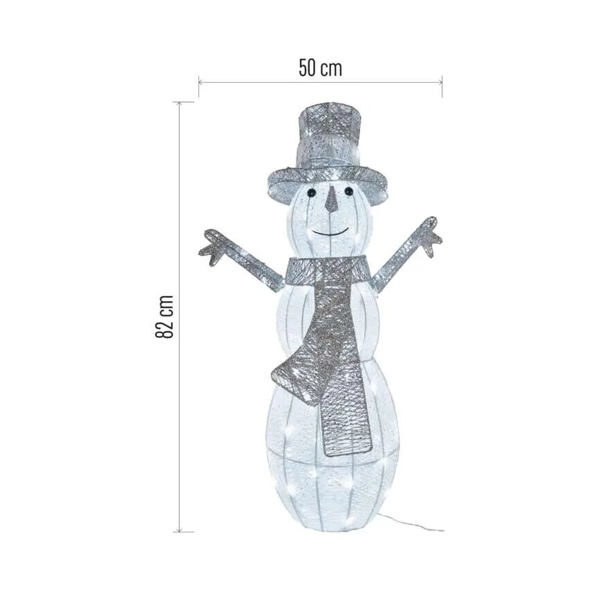 Decoração de Natal LED para exterior 80xLED/3,6W/230V IP44 82 cm boneco de neve