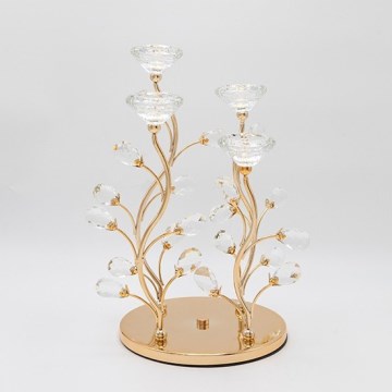 Decorativo castiçal 20x34 cm dourado