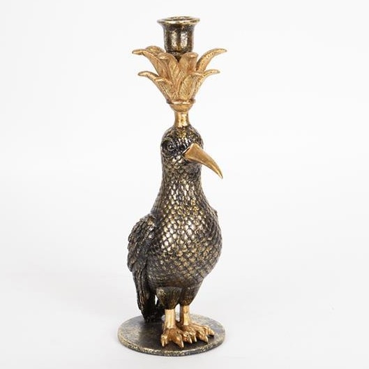 Decorativo castiçal 32,5x15,5x11 cm preto/dourado