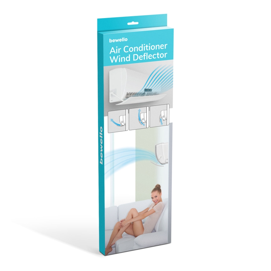 Defletor de ar universal para ar condicionado 57-105 cm branco