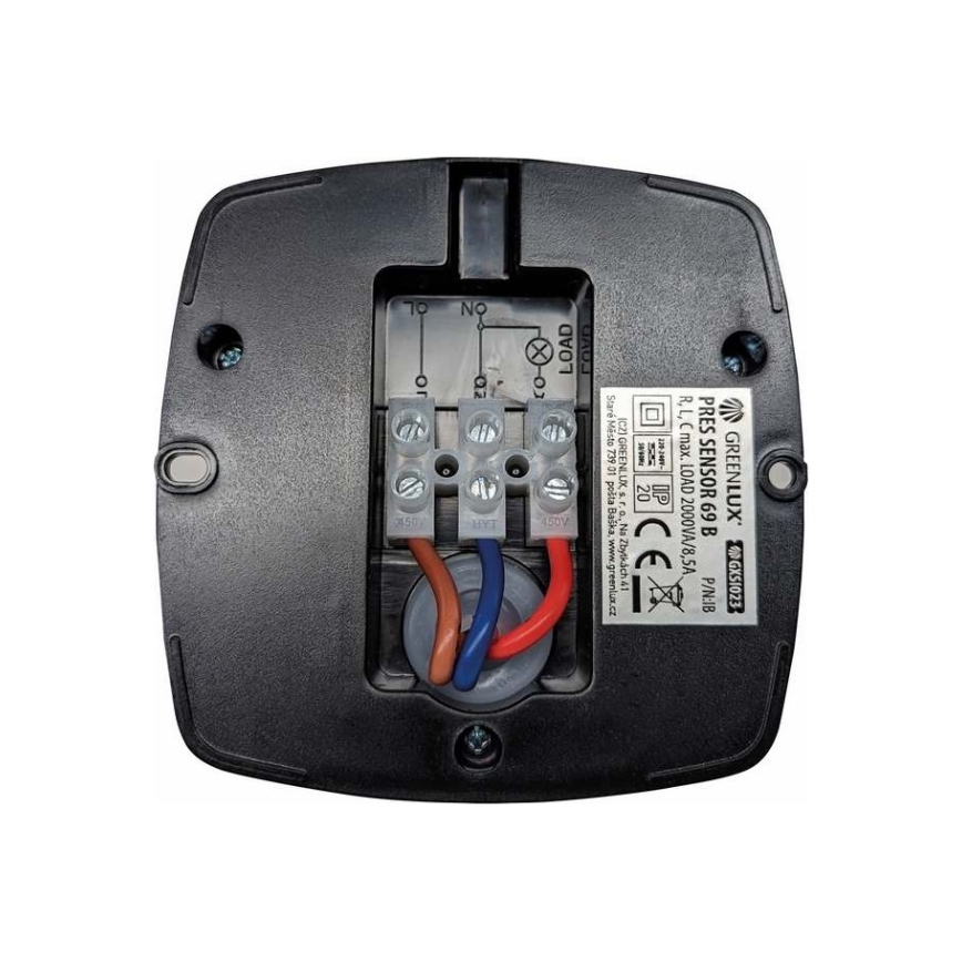 Detector de presença PRES SENSOR 2000W preto