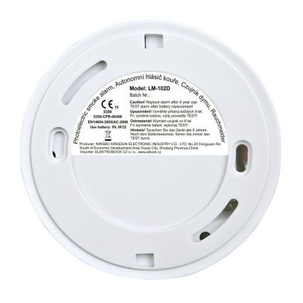 Detetor de fumo autónomo LM-102D fotoeléctrico