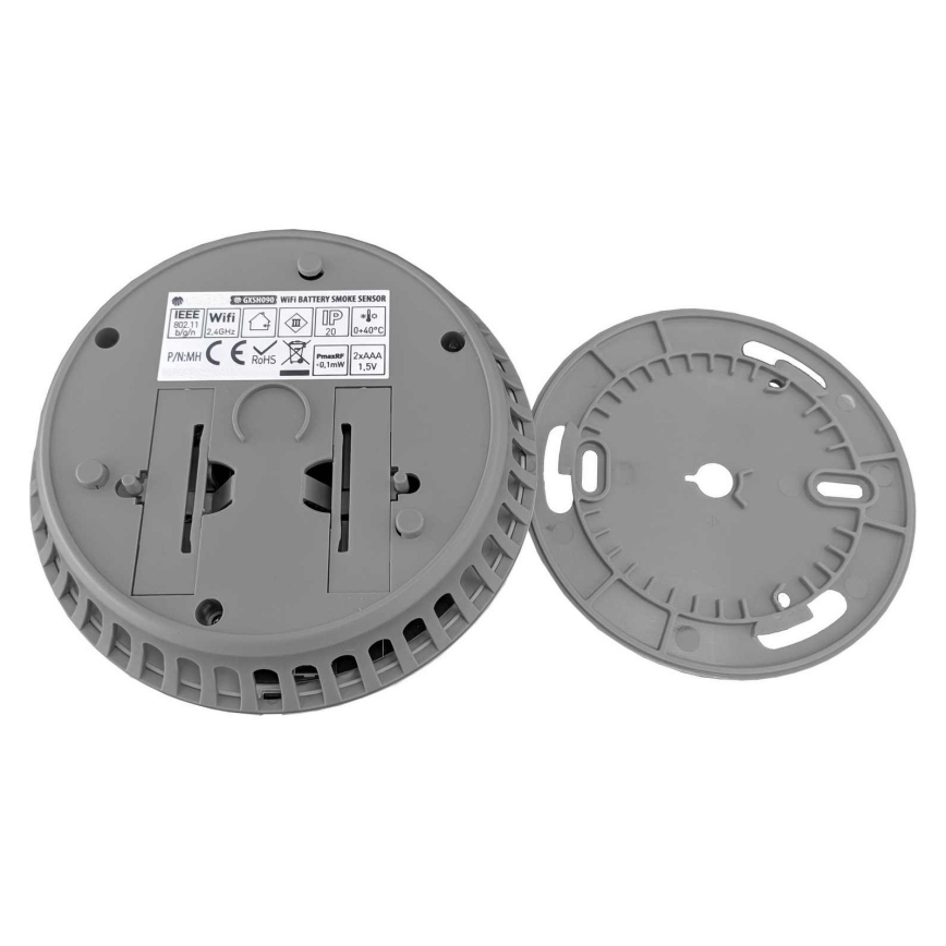 Detetor de fumo inteligente 2xAAA Wi-Fi Tuya