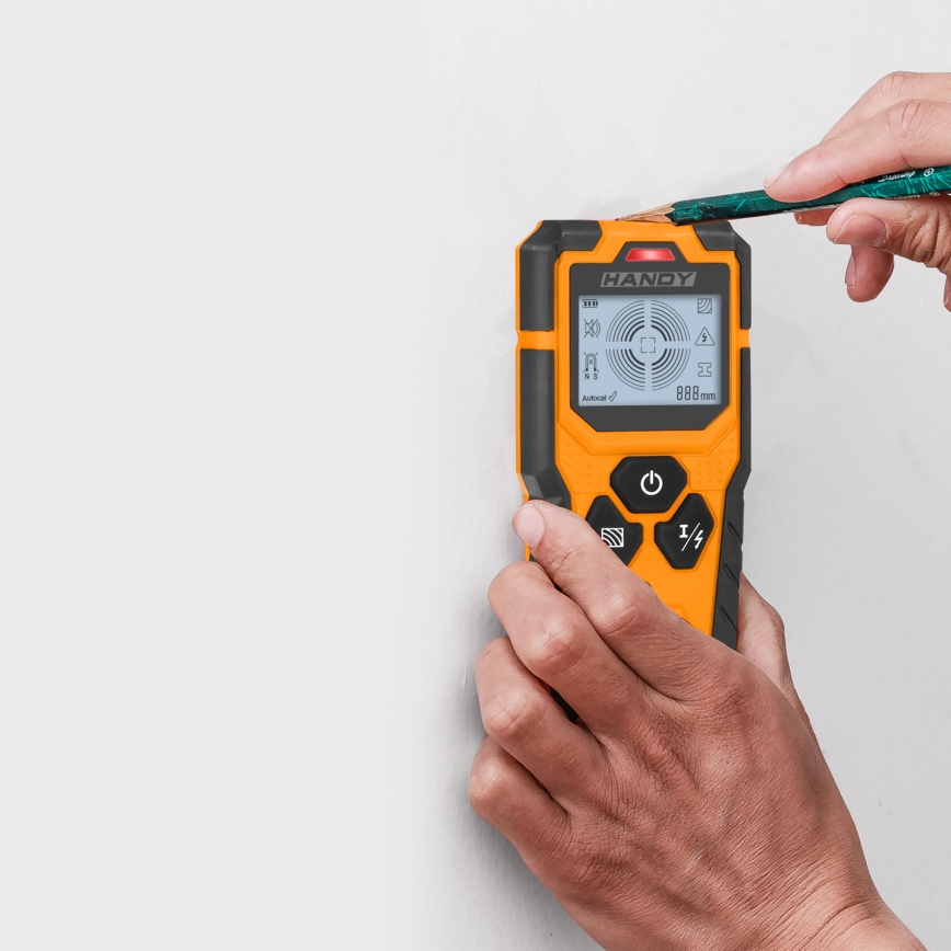 Detetor digital multifuncional 9V 1x6LR61 IP54 laranja