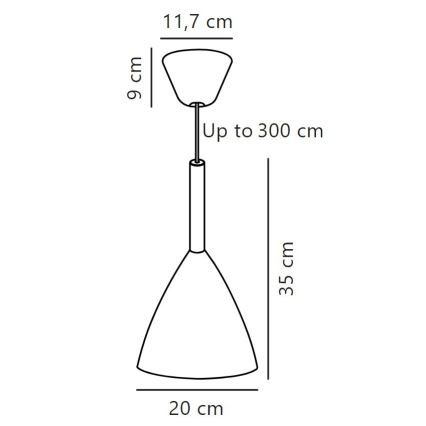 DFTP by Nordlux - Candeeiro suspenso PURE 1xE27/40W/230V diâmetro 20 cm branco/cinza