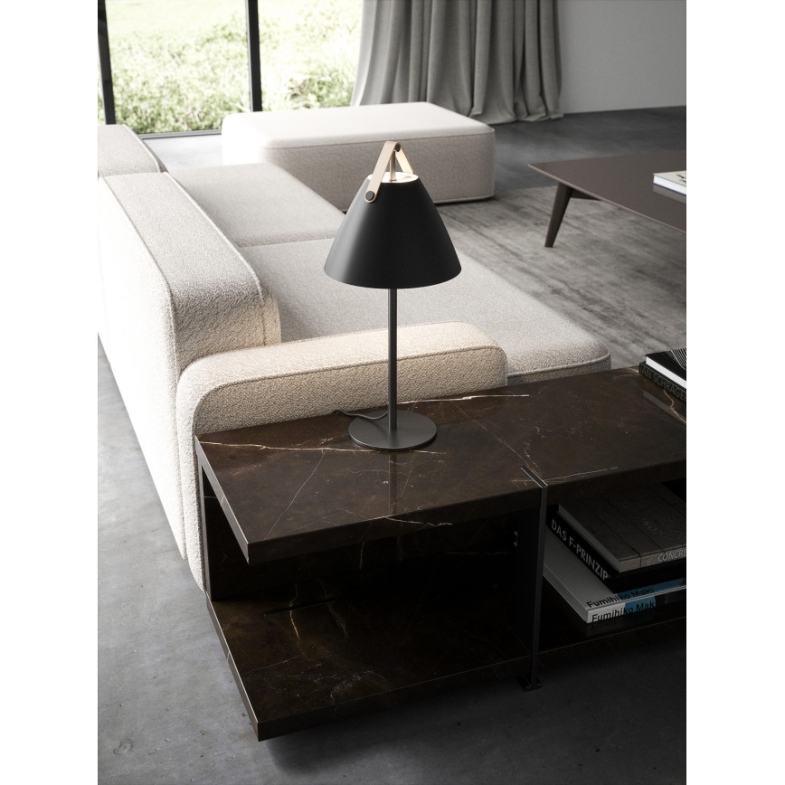 DFTP by Nordlux - Lâmpada de mesa STRAP 1xE27/40W/230V preta