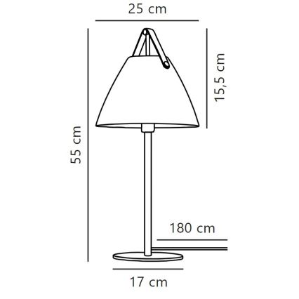 DFTP by Nordlux - Lâmpada de mesa STRAP 1xE27/40W/230V preta