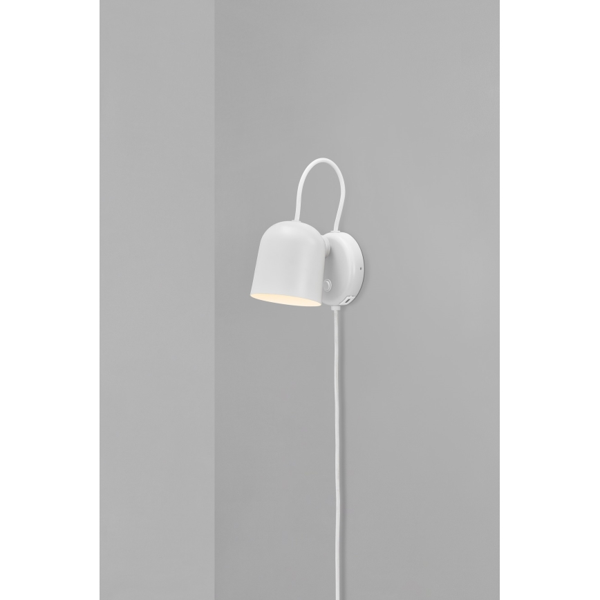 DFTP by Nordlux - Luminária de parede com foco e porta USB ANGLE 1xGU10/25W/230V branco