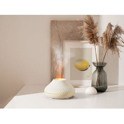 Difusor de aromas LED RGB com imitação de chamas LED/6,5W/5V 130ml branco