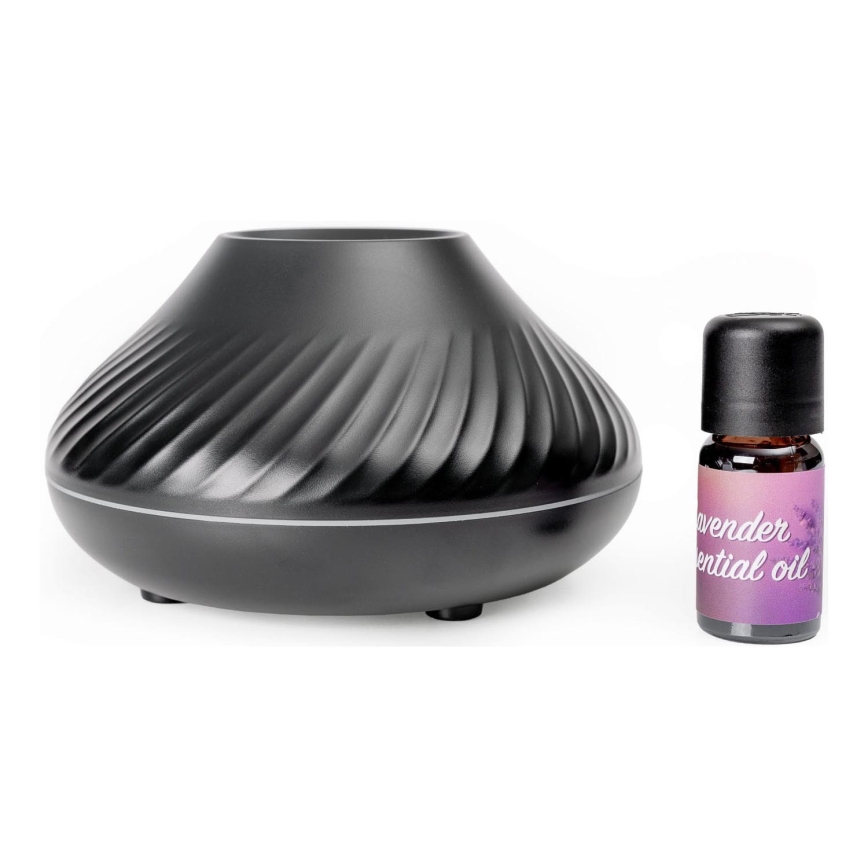 Difusor de aromas LED RGB com imitação de chamas LED/6,5W/5V 130ml preto