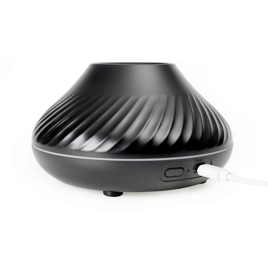 Difusor de aromas LED RGB com imitação de chamas LED/6,5W/5V 130ml preto