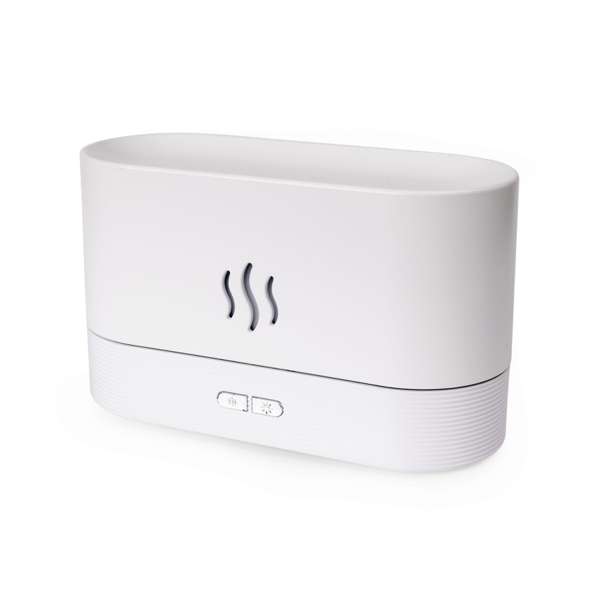 Difusor de aroma ultrassônico LED RGB e humidificador de ar com iluminação, 180ml, branco