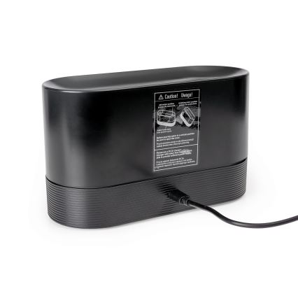 Difusor de aroma ultrassônico LED RGB e humidificador de ar com iluminação ambiente 180ml preto