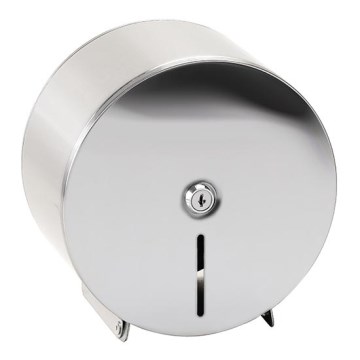 Dispensador de papel 20x21 cm em aço inoxidável prateado