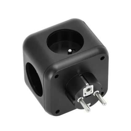 Divisor de tomadas com interruptor LINEA 3x230V + 4xUSB A/C preto