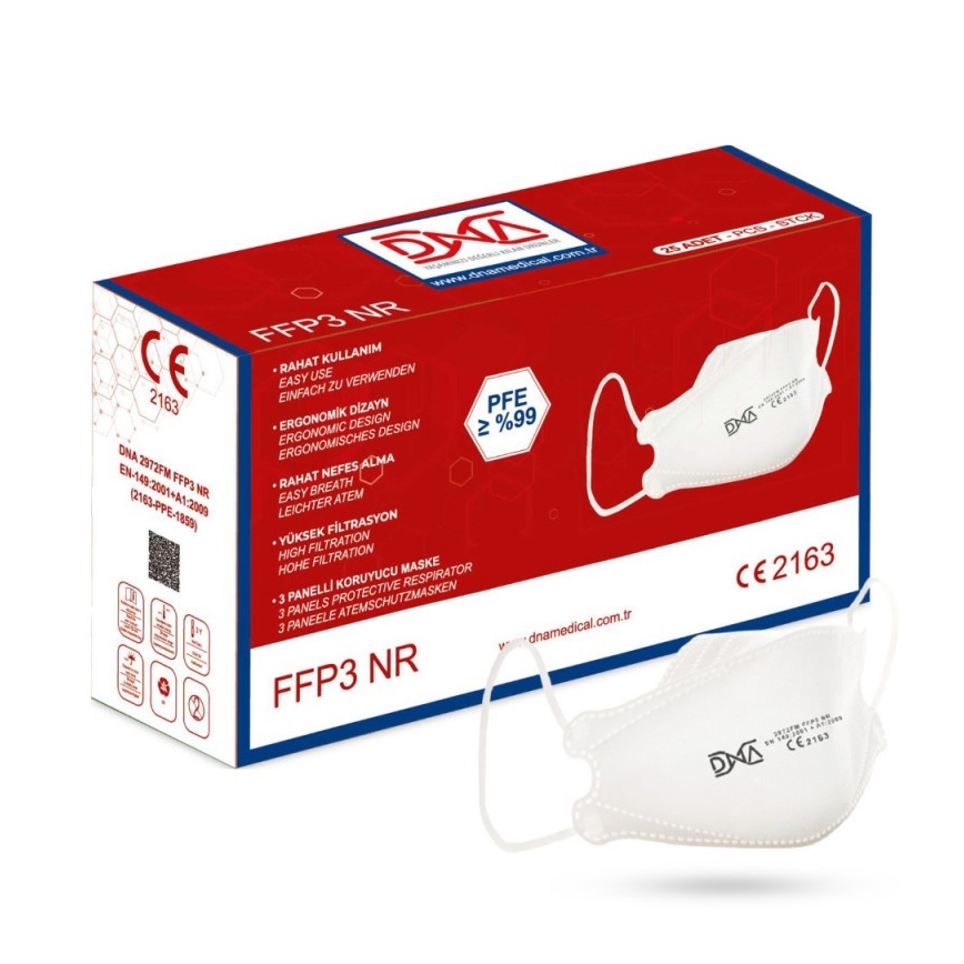DNA máscara FFP3 NR CE 2163 Medical 10pcs