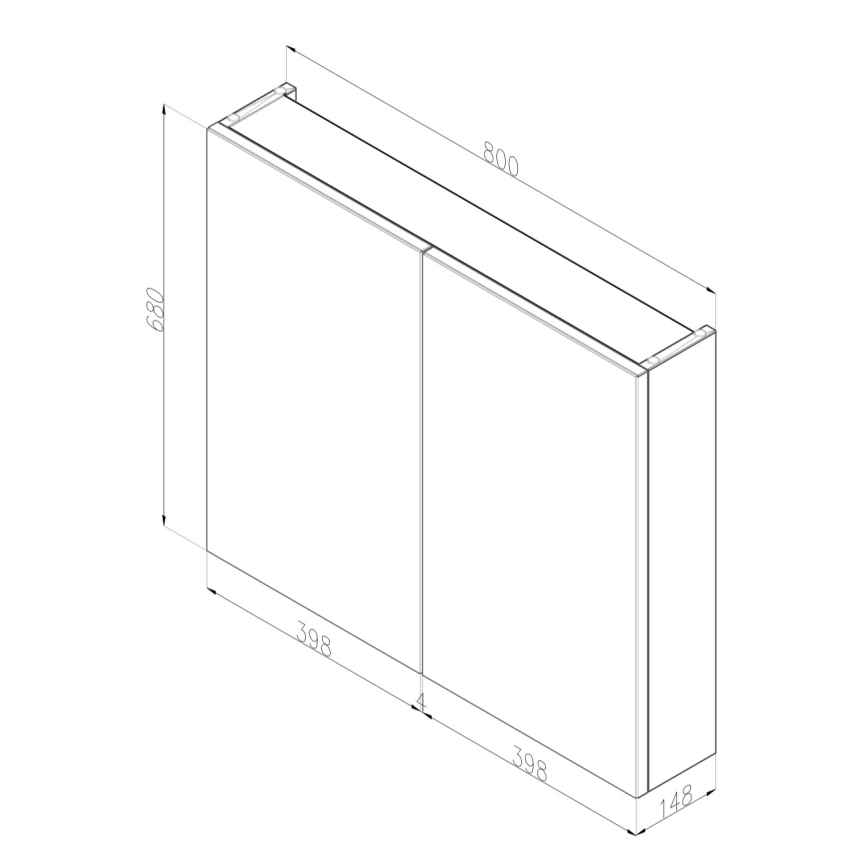 Dřevojas - Armário de casa de banho com espelho NEXI 80x68 cm branco