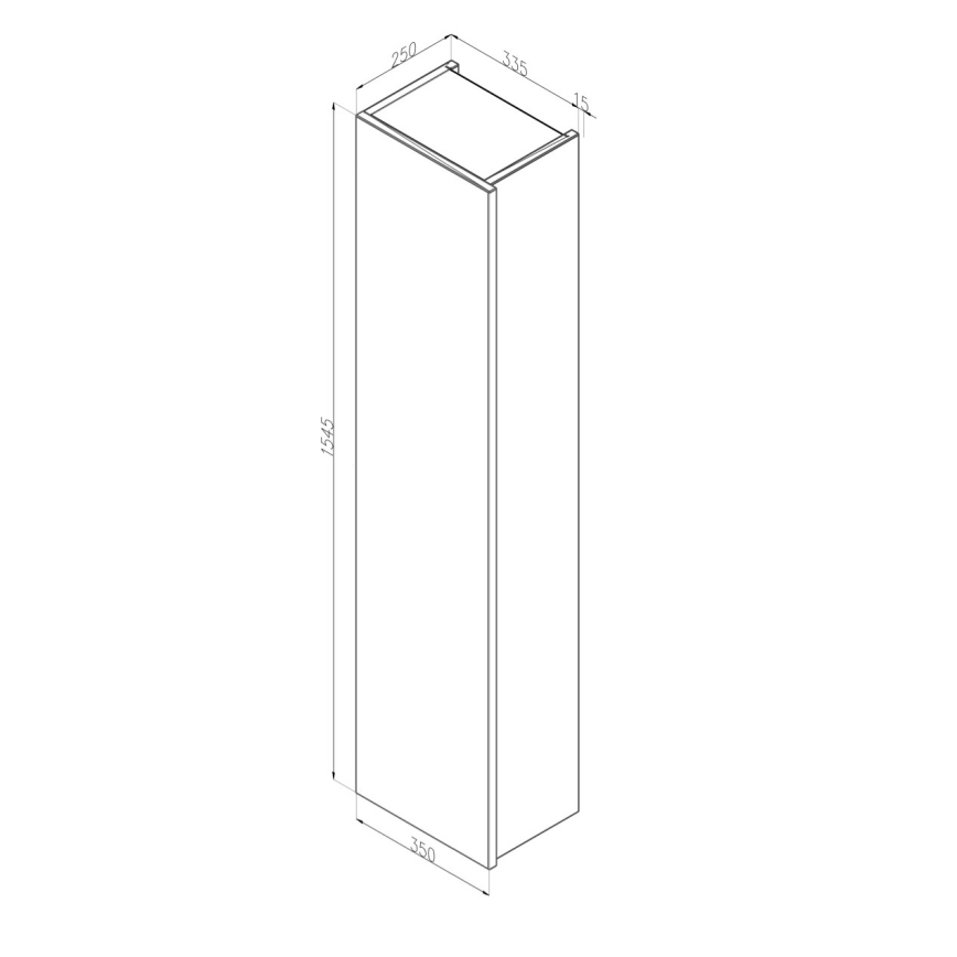 Dřevojas - Armário suspenso para casa de banho ZYLO 35x155 cm carvalho escuro
