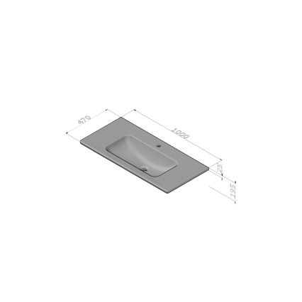 Dřevojas - Móvel de casa de banho com lavatório BANO 100x47 cm carvalho escuro/branco