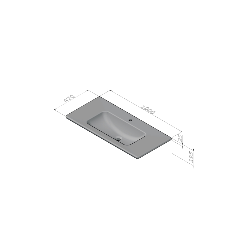 Dřevojas - Móvel de casa de banho com lavatório BANO 100x47 cm carvalho escuro/branco