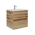 Dřevojas - Móvel de casa de banho com lavatório BANO 60x47 cm carvalho/branco