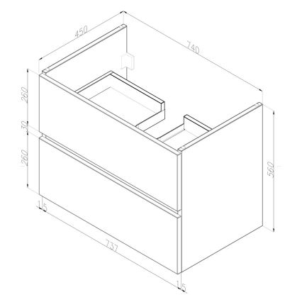 Dřevojas - Móvel de casa de banho com lavatório BANO 78x47 cm carvalho/branco