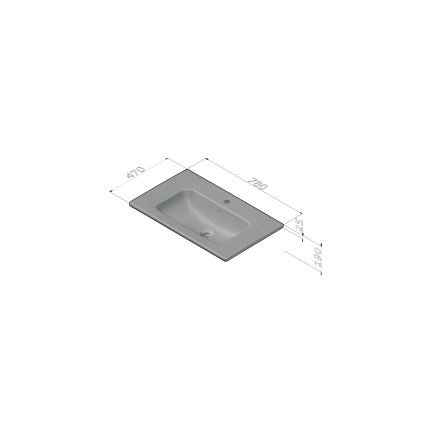 Dřevojas - Móvel de casa de banho com lavatório BANO 78x47 cm carvalho escuro/branco