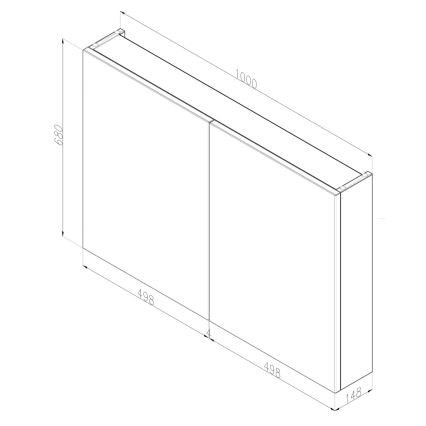 Dřevojas - Móvel de casa de banho espelhado NEXI 100x68 cm branco