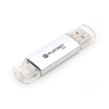 Dual Flash Drive USB + MicroUSB 32GB Prateado