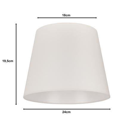 Duolla - Abajur para candeeiro de mesa CLASSIC M E27 diâmetro 24 cm creme