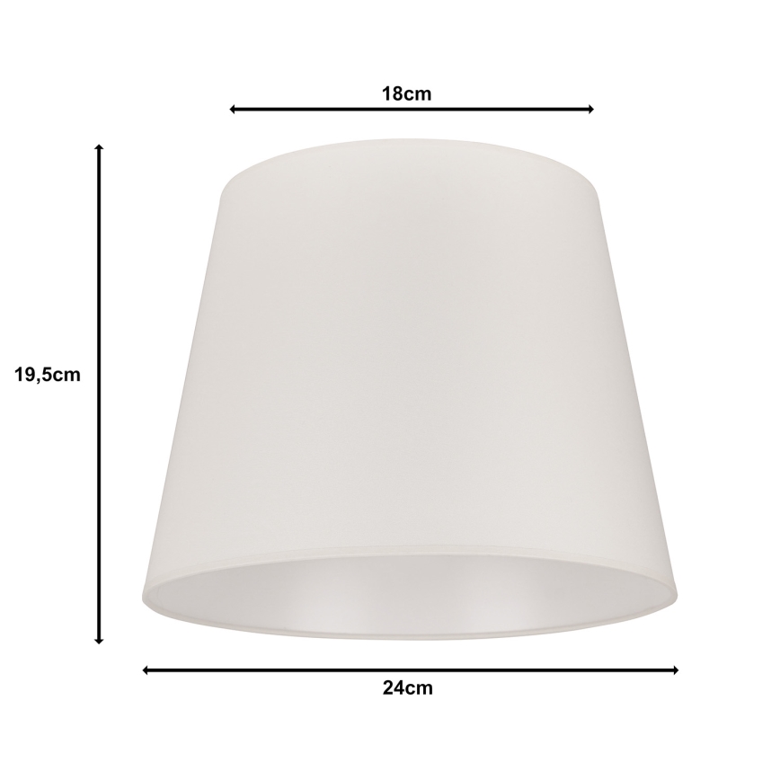 Duolla - Abajur para candeeiro de mesa CLASSIC M E27 diâmetro 24 cm creme