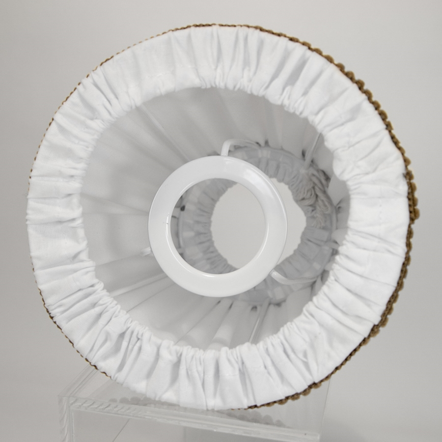 Duolla - Abajur para lâmpada de mesa e de pé E27 diâmetro 15 cm branco/marrom