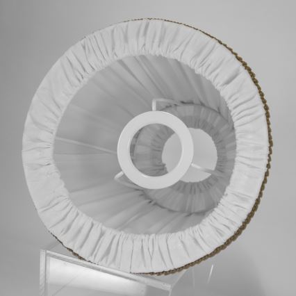Duolla - Abajur para lâmpada de mesa e de pé E27 diâmetro 18,5 cm branco/marrom