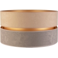 Duolla - Abajur universal DUO E27 diâmetro 40 cm bege/cinza/dourado