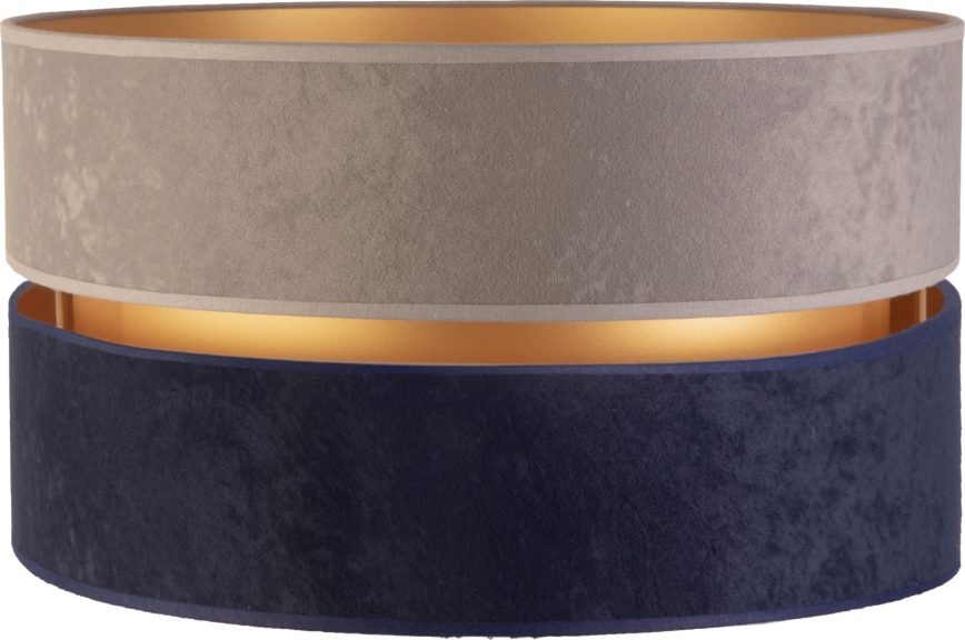 Duolla - Abajur universal DUO E27 diâmetro 40 cm cinza/azul/dourado