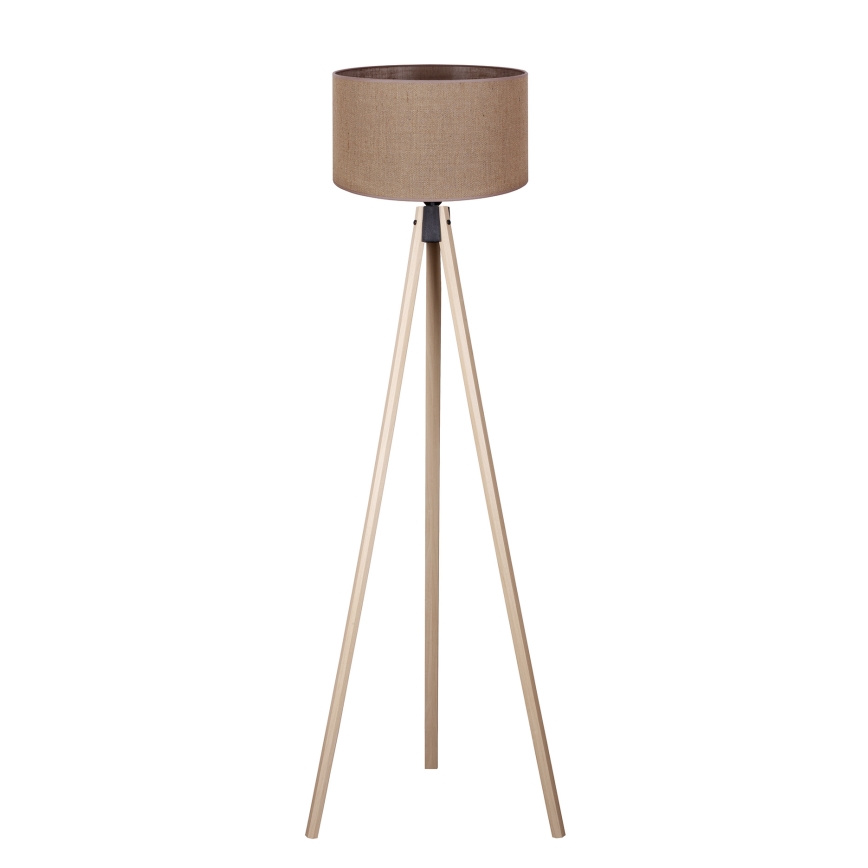 Duolla - Candeeiro de chão 1xE27/60W/230V diâmetro 44 cm castanho/bege