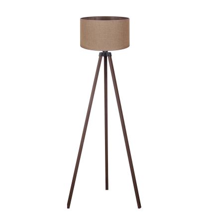 Duolla - Candeeiro de chão 1xE27/60W/230V diâmetro 44 cm castanho