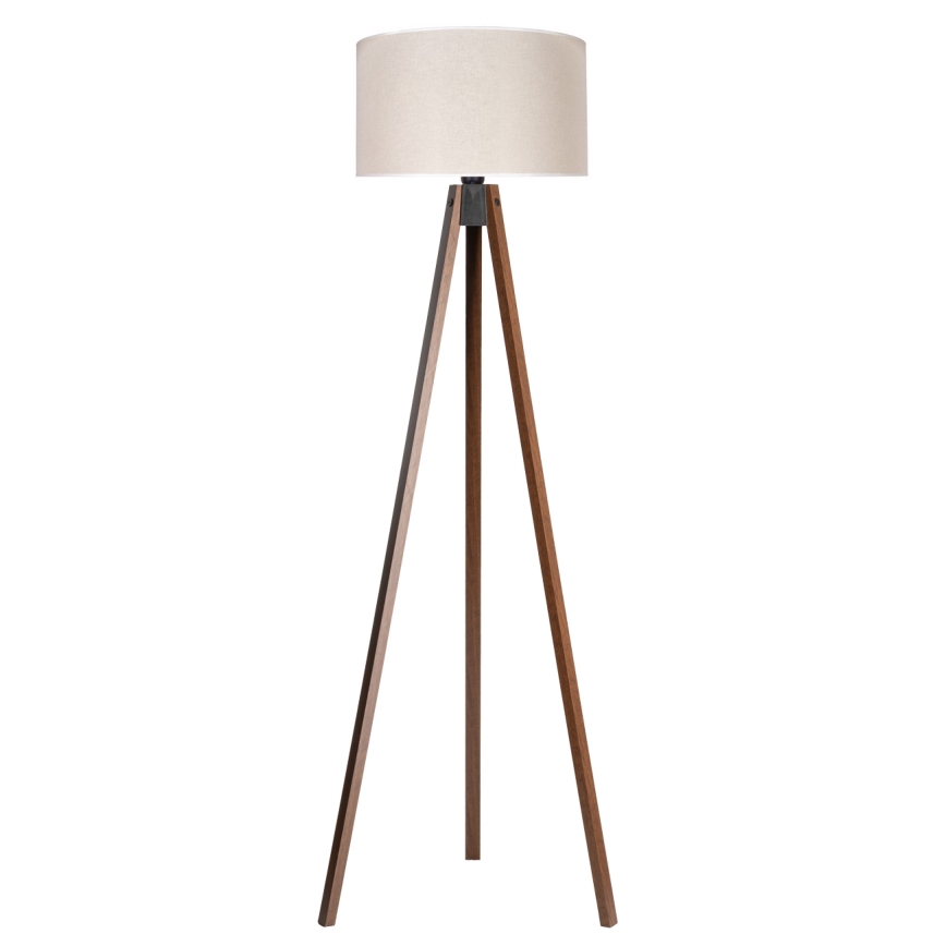 Duolla - Candeeiro de chão 1xE27/60W/230V diâmetro 44 cm creme/wenge