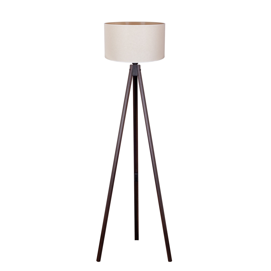 Duolla - Candeeiro de chão 1xE27/60W/230V diâmetro 44 cm creme/wenge