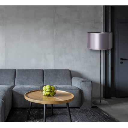 Duolla - Candeeiro de chão CANNES 1xE27/15W/230V diâmetro 45 cm prateado/preto