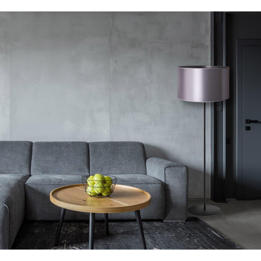 Duolla - Candeeiro de chão CANNES 1xE27/15W/230V diâmetro 45 cm prateado/preto