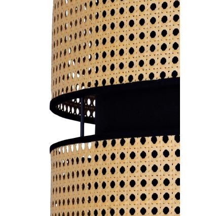 Duolla - Candeeiro de chão DUO 1xE27/15W/230V diâmetro 40 cm vime/preto