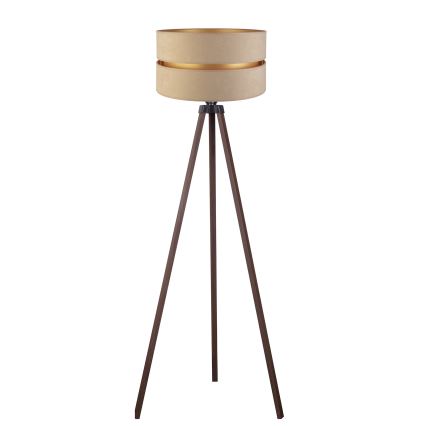 Duolla - Candeeiro de chão DUO 1xE27/60W/230V diâmetro 44 cm bege/castanho